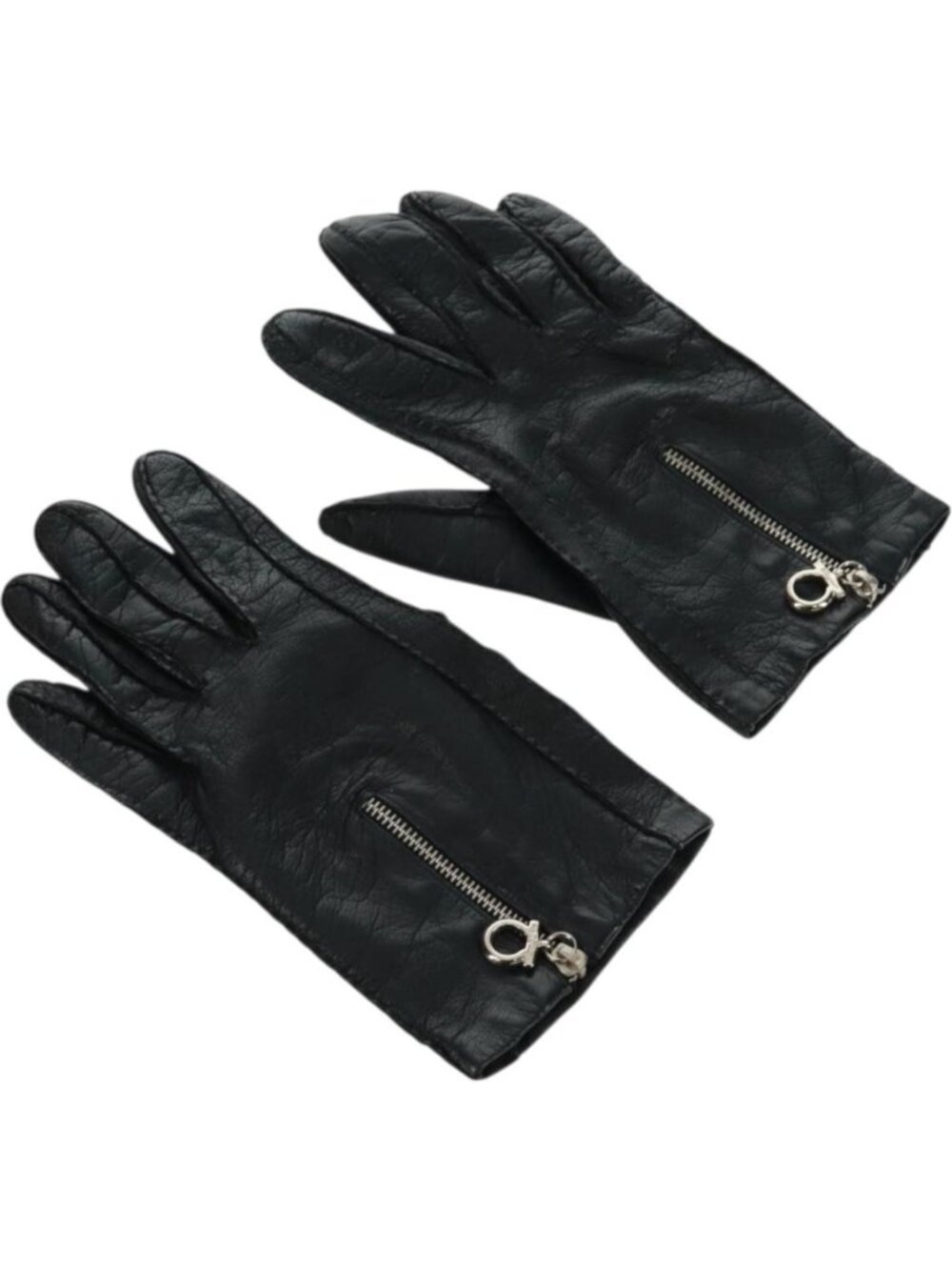Salvatore Ferragamo Gancini Gloves Leather Black